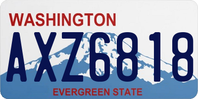WA license plate AXZ6818