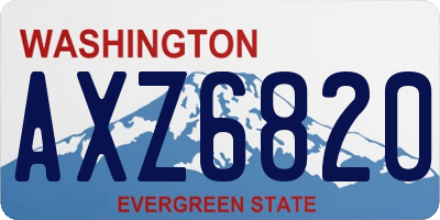 WA license plate AXZ6820