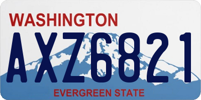 WA license plate AXZ6821