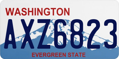WA license plate AXZ6823