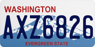 WA license plate AXZ6826