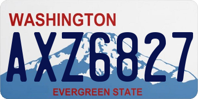 WA license plate AXZ6827