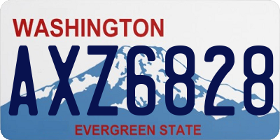 WA license plate AXZ6828