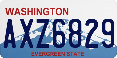 WA license plate AXZ6829