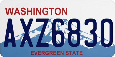 WA license plate AXZ6830
