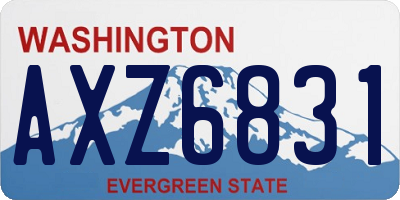 WA license plate AXZ6831