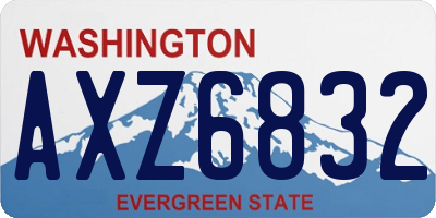 WA license plate AXZ6832