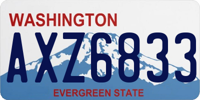 WA license plate AXZ6833