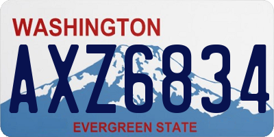 WA license plate AXZ6834