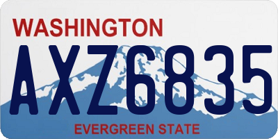 WA license plate AXZ6835