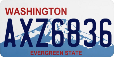 WA license plate AXZ6836