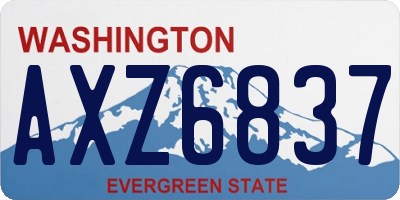 WA license plate AXZ6837