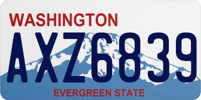 WA license plate AXZ6839