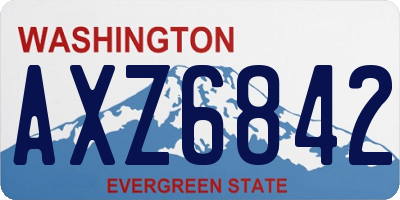 WA license plate AXZ6842