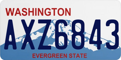 WA license plate AXZ6843