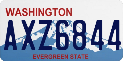 WA license plate AXZ6844