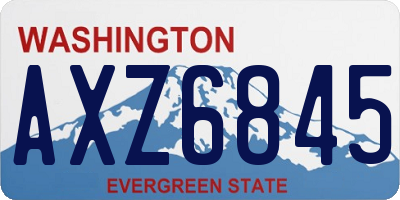 WA license plate AXZ6845