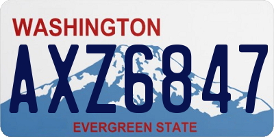 WA license plate AXZ6847