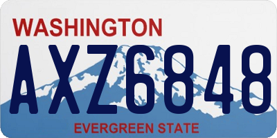 WA license plate AXZ6848