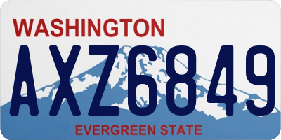 WA license plate AXZ6849