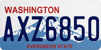 WA license plate AXZ6850
