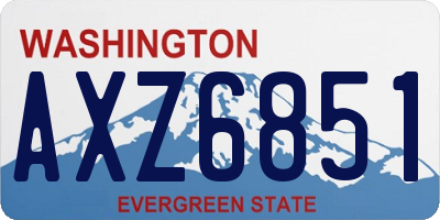 WA license plate AXZ6851