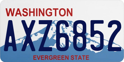 WA license plate AXZ6852