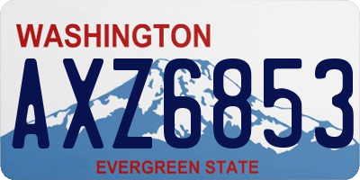 WA license plate AXZ6853