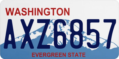 WA license plate AXZ6857