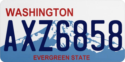 WA license plate AXZ6858