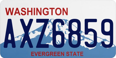 WA license plate AXZ6859