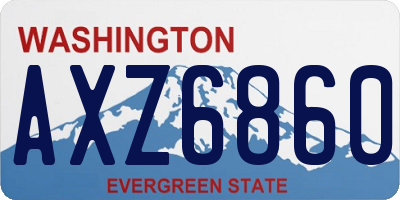 WA license plate AXZ6860