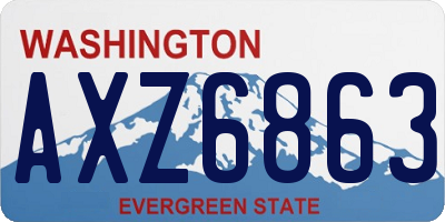 WA license plate AXZ6863