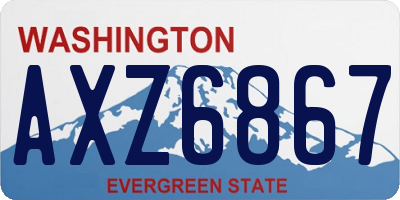 WA license plate AXZ6867