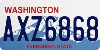 WA license plate AXZ6868