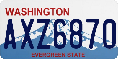 WA license plate AXZ6870