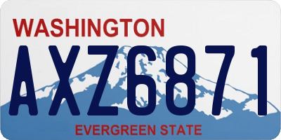WA license plate AXZ6871
