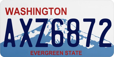 WA license plate AXZ6872