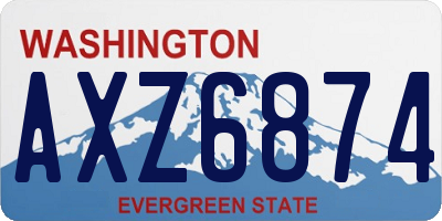 WA license plate AXZ6874