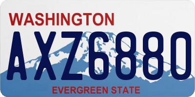 WA license plate AXZ6880