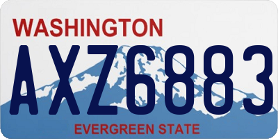WA license plate AXZ6883