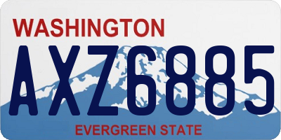 WA license plate AXZ6885