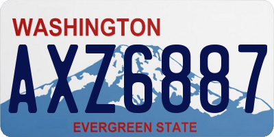 WA license plate AXZ6887