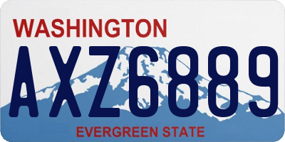 WA license plate AXZ6889