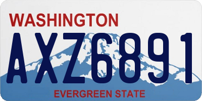 WA license plate AXZ6891