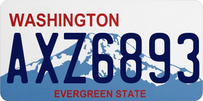 WA license plate AXZ6893
