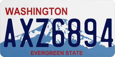 WA license plate AXZ6894