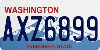 WA license plate AXZ6899