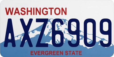 WA license plate AXZ6909