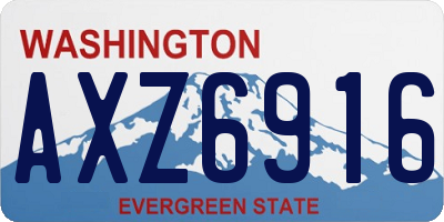 WA license plate AXZ6916
